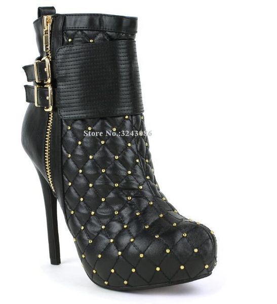 boots rivets women short ankle fashion grid leather buckle stiletto heel lady booties party shoes dropship, Black
boots rivets women short ankle fashion grid leather buckle stiletto heel lady booties party shoes dropship, Black