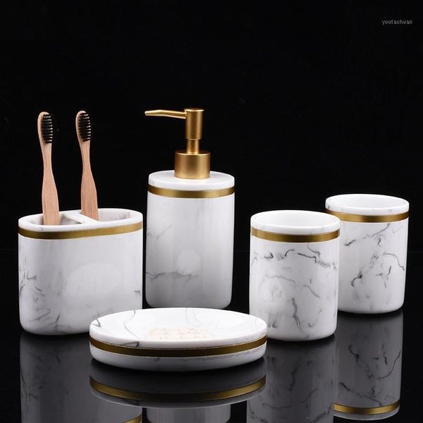 bath accessory set resin bathroom nordic marble pattern toothbrush holder mouthwash cup soap dish liquid dispenser household wash set1 
bath accessory set resin bathroom nordic marble pattern toothbrush holder mouthwash cup soap dish liquid dispenser household wash set1