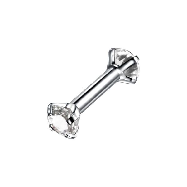 1 piece double prong gem 16g mix color screw labert stud ring ear tragus cartilage ball lip ring earrings body piercing q sqctdy, Silver
1 piece double prong gem 16g mix color screw labert stud ring ear tragus cartilage ball lip ring earrings body piercing q sqctdy, Silver
