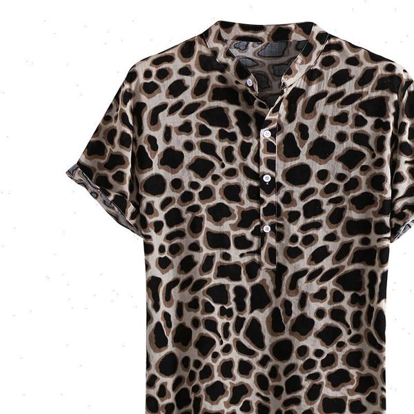 fashion leopard print casual shirts for men streetwear short sleeve turn down collar stylish blusas button brand camisa v, White;black
fashion leopard print casual shirts for men streetwear short sleeve turn down collar stylish blusas button brand camisa v, White;black