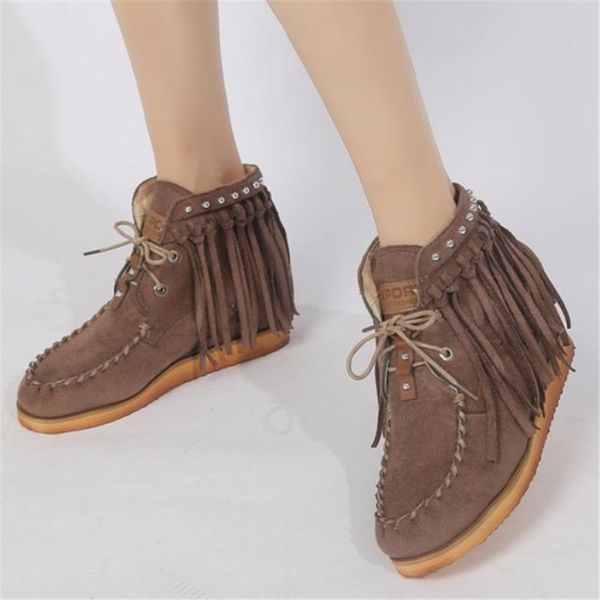 2020 winter women's boots fashion women's fringe flat heel boots round toe ankle warm snow for women lace up ankle, Black
2020 winter women's boots fashion women's fringe flat heel boots round toe ankle warm snow for women lace up ankle, Black