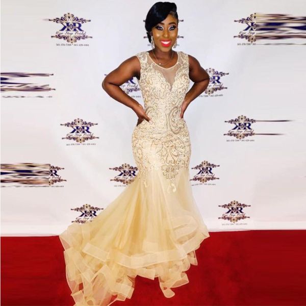champagne mermaid prom dresss 2021 for black girls sheer neck appliques lace sequins plus size evening dress women party gowns
champagne mermaid prom dresss 2021 for black girls sheer neck appliques lace sequins plus size evening dress women party gowns