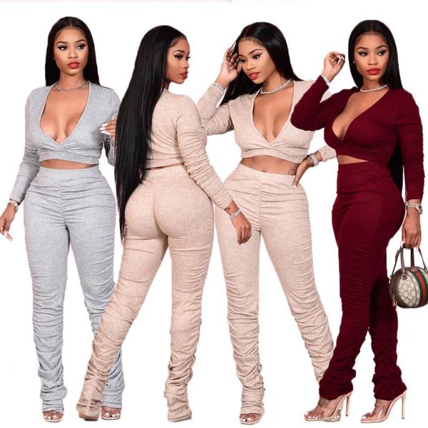 women's tracksuits autumn and winter solid color pleated bodycon hollow out exposed navel casual outfits clubwear two-piece matching se, Gray
women's tracksuits autumn and winter solid color pleated bodycon hollow out exposed navel casual outfits clubwear two-piece matching se, Gray