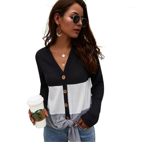 women's knits & tees women's sweater 2021 spring fashion v-neck long-sleeved stitching cardigan thick tide h004631, White
women's knits & tees women's sweater 2021 spring fashion v-neck long-sleeved stitching cardigan thick tide h004631, White