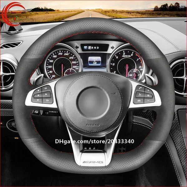 black leather wrap car steering wheel cover for benz a45 amg c43 c63 amg 2016-18
black leather wrap car steering wheel cover for benz a45 amg c43 c63 amg 2016-18
