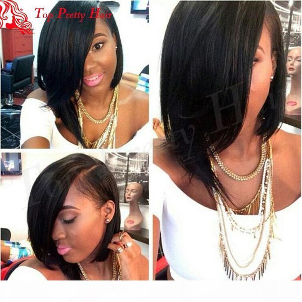 short bob wigs for black women glueless lace front human hair bob wig with side bangs virgin hair full lace wigs, Black;brown
short bob wigs for black women glueless lace front human hair bob wig with side bangs virgin hair full lace wigs, Black;brown