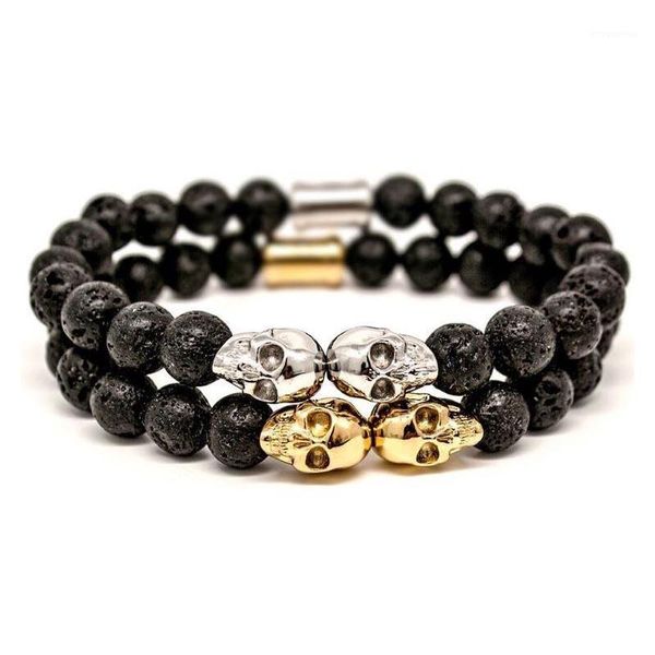 new 8mm natural volcanic stone beads elastic string beaded bracelet punk men's bracelet1, Golden;silver
new 8mm natural volcanic stone beads elastic string beaded bracelet punk men's bracelet1, Golden;silver