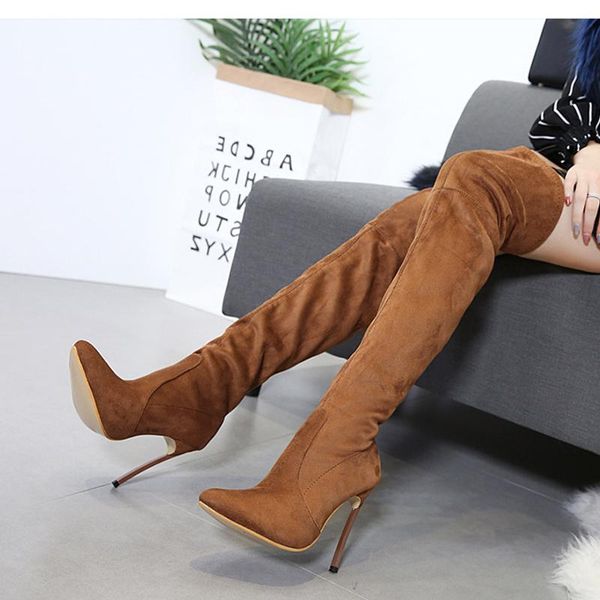 women over-the-knee boots women's sock fabric 2020 woman thin high heels ladies pointed toe female autumn winter boots, Black
women over-the-knee boots women's sock fabric 2020 woman thin high heels ladies pointed toe female autumn winter boots, Black