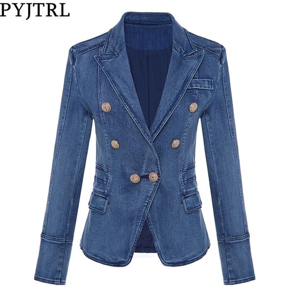 pyjtrl women autumn winter blazer double breasted jacket outer coat y201026, White;black
pyjtrl women autumn winter blazer double breasted jacket outer coat y201026, White;black