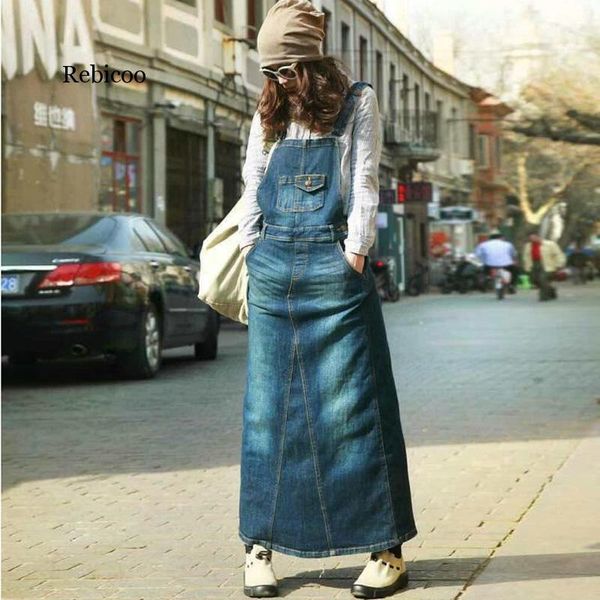 new women's casual bohemian loose denim blue overalls harness dresses female plus size vintage a line long slit cowboy dress1, Black;gray
new women's casual bohemian loose denim blue overalls harness dresses female plus size vintage a line long slit cowboy dress1, Black;gray