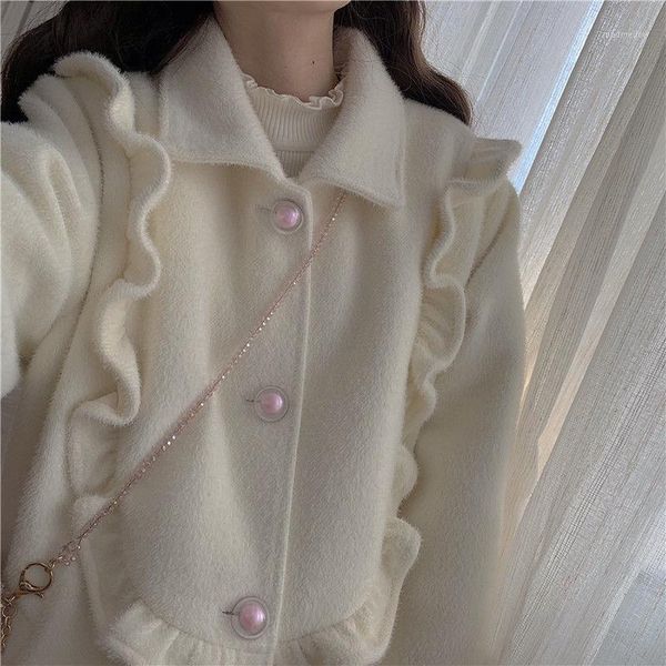 women's wool & blends winter coat women warm sweet loose trench female button patchwork korean japanese kawaii chic thick1, Black
women's wool & blends winter coat women warm sweet loose trench female button patchwork korean japanese kawaii chic thick1, Black