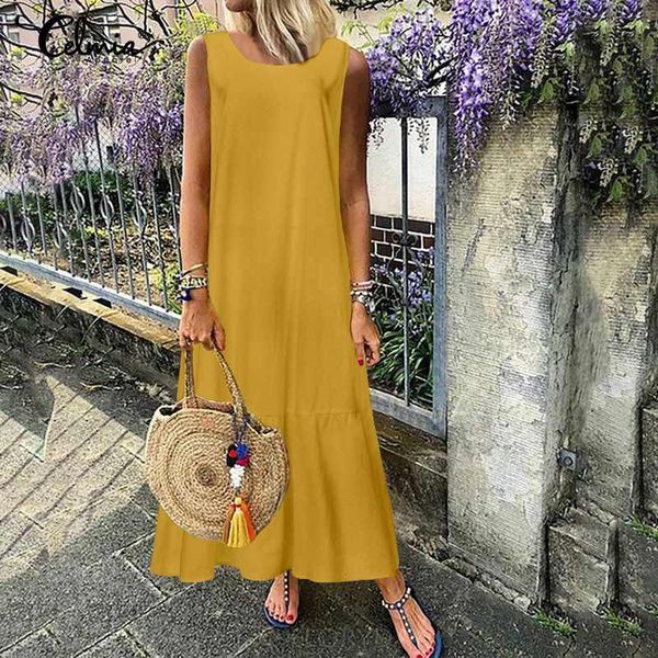 celmia 2020 fashion women summer sundress cotton ruffles maxi long dress casual loose sleeveless party vestidos plus size robe 7, Black;gray
celmia 2020 fashion women summer sundress cotton ruffles maxi long dress casual loose sleeveless party vestidos plus size robe 7, Black;gray
