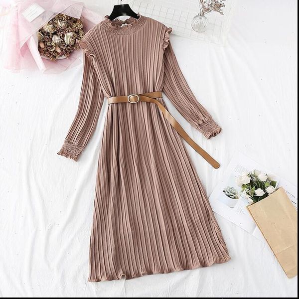 spring women dress 2021 vintage solid color pleated chiffon dress lotus leaf long sleeve loose plus size dresses vestidos, Black;gray
spring women dress 2021 vintage solid color pleated chiffon dress lotus leaf long sleeve loose plus size dresses vestidos, Black;gray