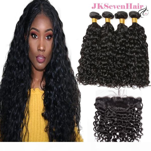10a grade brazilian hair bundles water wave 4pcs with 13x4inch lace frontal peruvian indian malaysian hair wefts with preplucked frontal, Black
10a grade brazilian hair bundles water wave 4pcs with 13x4inch lace frontal peruvian indian malaysian hair wefts with preplucked frontal, Black