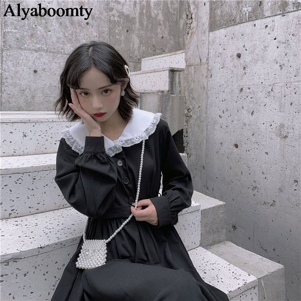 japanese harajuku women black maxi long dress peter pan collar vintage lolita style vestidos longo full sleeve cute kawaii dress y200102, White;black
japanese harajuku women black maxi long dress peter pan collar vintage lolita style vestidos longo full sleeve cute kawaii dress y200102, White;black