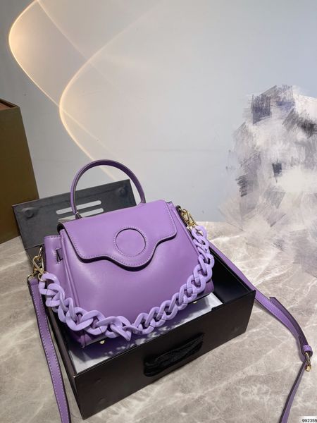 purple bags womens beautiful design handbag cost-effective luxury crossbody bag classic version 23cm lady pocket purse with chain