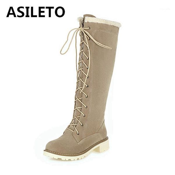 boots asileto women knee-high round toe square heels flock lace-up plush big size 35-43 fashion winter casual beige s20821, Black
boots asileto women knee-high round toe square heels flock lace-up plush big size 35-43 fashion winter casual beige s20821, Black