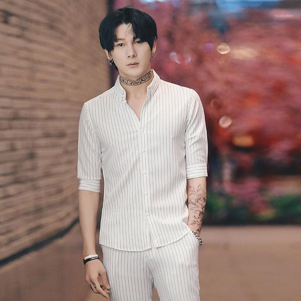 stripe men suit short sleeve shirt pant slim fit suits summer costume homme mariage 2pcs set smoking uomo terno masculino1, White;black
stripe men suit short sleeve shirt pant slim fit suits summer costume homme mariage 2pcs set smoking uomo terno masculino1, White;black