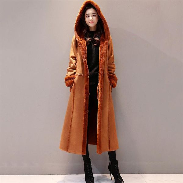 women's wool & blends winter women outerwear 2021 medium long warm hooded female woolen coat single-breasted thickening ladies jacket c, Black
women's wool & blends winter women outerwear 2021 medium long warm hooded female woolen coat single-breasted thickening ladies jacket c, Black