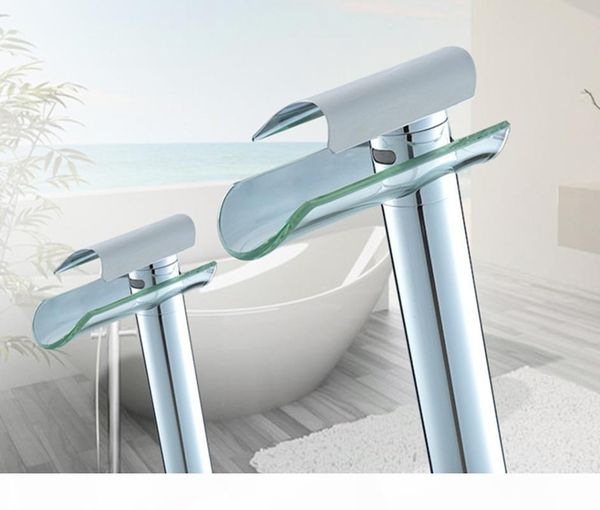 bathroom waterfall faucet. glass waterfall brass basin faucet. bathroom mixer tap deck mounted basin sink mixer tap