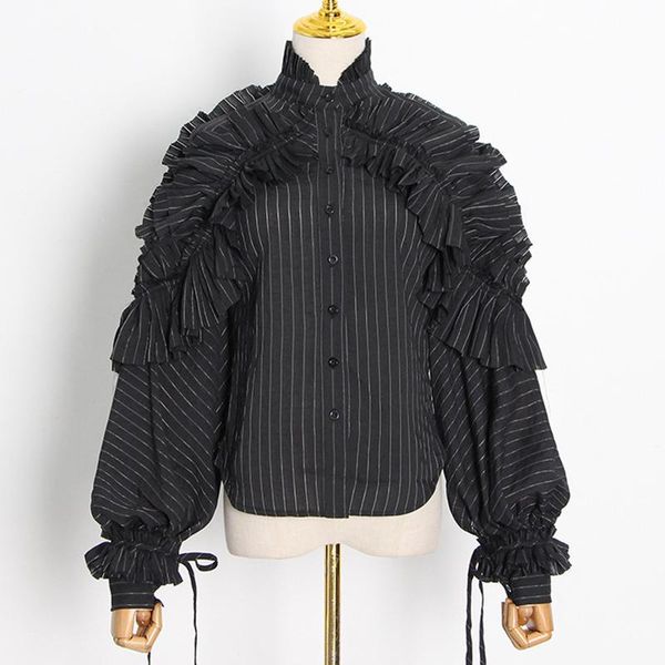 seebeautiful striped ruffles stitching loose shirt blouse stand collar lantern sleeve new fashion 2020 autumn women m232, White
seebeautiful striped ruffles stitching loose shirt blouse stand collar lantern sleeve new fashion 2020 autumn women m232, White