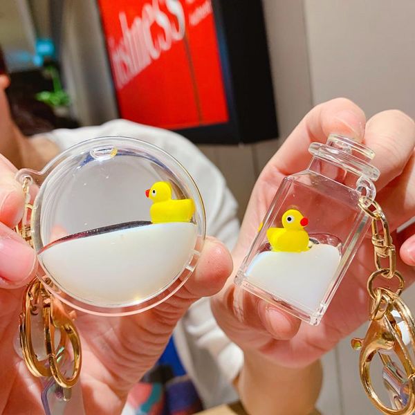 creative cartoon small yellow duck key chains floating liquid quicksand drifting bottle keyrings for women bag schoolbag jewelry, Silver
creative cartoon small yellow duck key chains floating liquid quicksand drifting bottle keyrings for women bag schoolbag jewelry, Silver