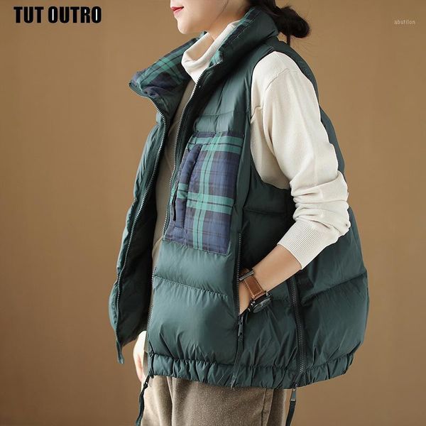 women's down & parkas women sleeveless vest winter warm plus size white padded jacket female veats mandarin collar england lattice titc, Black
women's down & parkas women sleeveless vest winter warm plus size white padded jacket female veats mandarin collar england lattice titc, Black