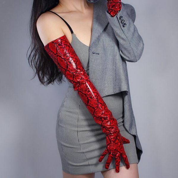 five fingers gloves women' fashion slim red snakeskin faux pu leather glove lady' club performance formal party long 70cm r2316, Blue;gray
five fingers gloves women' fashion slim red snakeskin faux pu leather glove lady' club performance formal party long 70cm r2316, Blue;gray