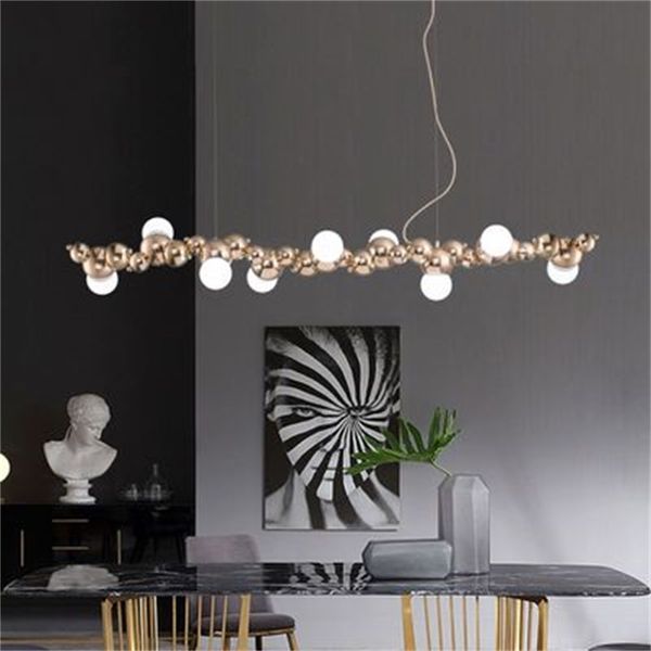 modern and elongated caterpillar molecule led chandelier creative light luxury long table front bar counter pendant lamps
modern and elongated caterpillar molecule led chandelier creative light luxury long table front bar counter pendant lamps