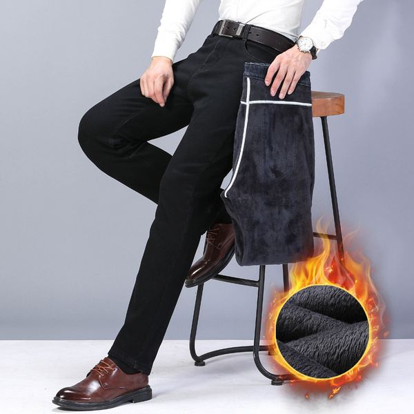 2021 new newly fashion winter jeans men black color slim fit elastic casual business velvet warm denim pants stretch smart long trousers sj0, Blue
2021 new newly fashion winter jeans men black color slim fit elastic casual business velvet warm denim pants stretch smart long trousers sj0, Blue