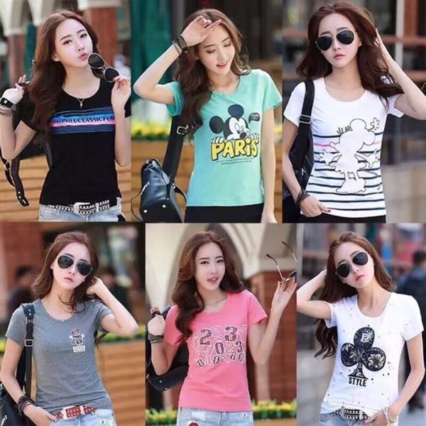 low price summer new short sleeve women's round neck t-shirt korean women's t-shirt short sleeve li xiaoli mixed batch bcqjx, White
low price summer new short sleeve women's round neck t-shirt korean women's t-shirt short sleeve li xiaoli mixed batch bcqjx, White