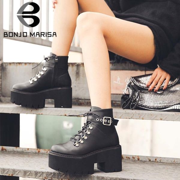 bonjomarisa ins female platform ankle boots lace up chunky heel street cool boots women buckle autumn metal shoes woman, Black
bonjomarisa ins female platform ankle boots lace up chunky heel street cool boots women buckle autumn metal shoes woman, Black