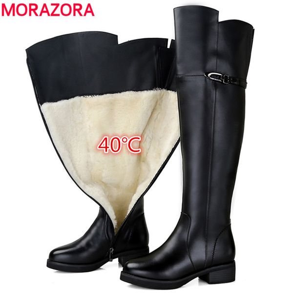 morazora 2020 snow boots women genuine leather thigh thick fur natural wool winter boots round toe fashion over the knee boots 1026, Black
morazora 2020 snow boots women genuine leather thigh thick fur natural wool winter boots round toe fashion over the knee boots 1026, Black