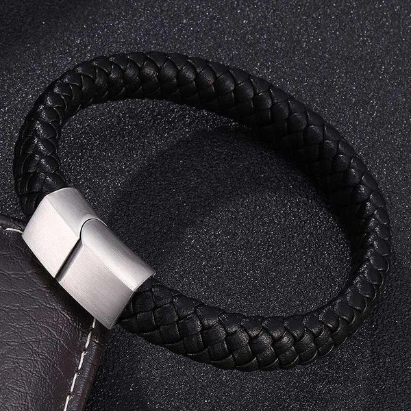 charm bracelets punk men jewelry braided leather bracelet handmade trendy s.steel magnetic clasp male woven wristband gifts a10, Golden;silver
charm bracelets punk men jewelry braided leather bracelet handmade trendy s.steel magnetic clasp male woven wristband gifts a10, Golden;silver