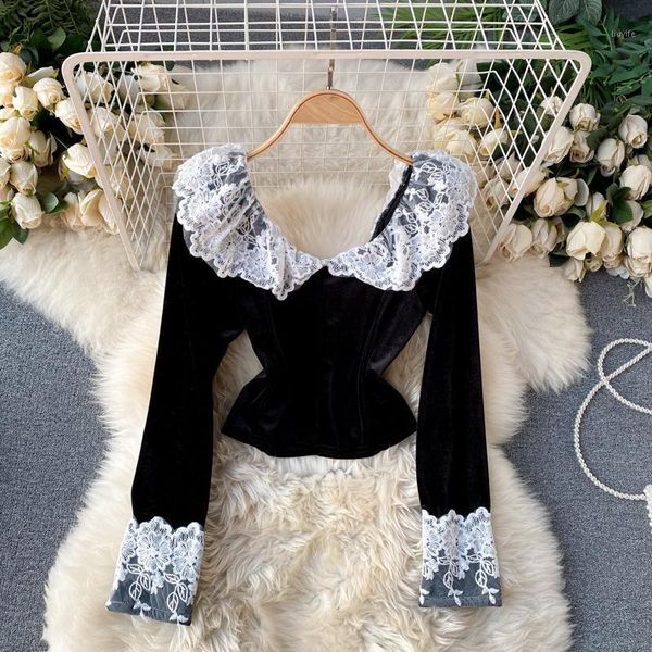 long sleeve black crop sweet lace velvet blouses retro for women fashion cute ruffled shirts korean fashion clothing1, White
long sleeve black crop sweet lace velvet blouses retro for women fashion cute ruffled shirts korean fashion clothing1, White