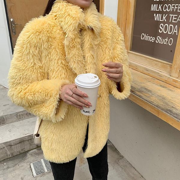 2020 new autumn winter loose pink fur coat women sweet double breasted faux fur coats korean warm double-faced jacket mw8901, Black
2020 new autumn winter loose pink fur coat women sweet double breasted faux fur coats korean warm double-faced jacket mw8901, Black