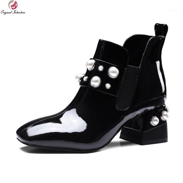 original intention beautiful women ankle boots fashion square toe square heels boots real leather shoes woman us size 4-10.51, Black
original intention beautiful women ankle boots fashion square toe square heels boots real leather shoes woman us size 4-10.51, Black