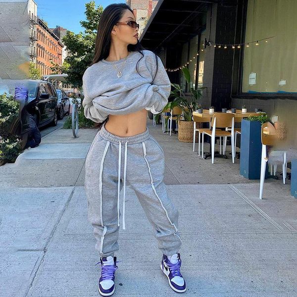 fufucaillm women striped autumn sweatpants high waist drawstring trousers with slant pocket fitness loose casual sport pants, Black;white
fufucaillm women striped autumn sweatpants high waist drawstring trousers with slant pocket fitness loose casual sport pants, Black;white