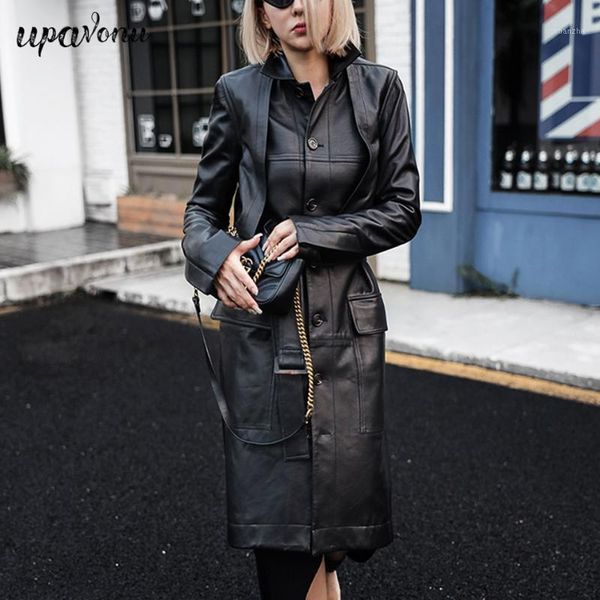 2020 fashion autumn vintage pu leather coat jacket women lapel long sleeve single breasted pocket high waist lace-up long jacket1, Black
2020 fashion autumn vintage pu leather coat jacket women lapel long sleeve single breasted pocket high waist lace-up long jacket1, Black