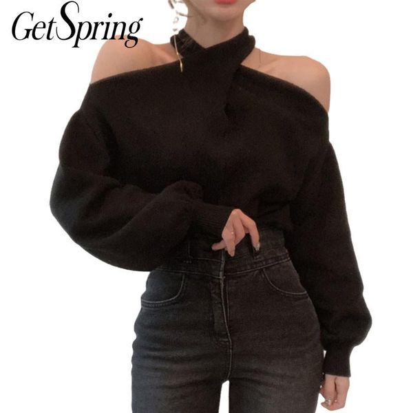 getspring women sweater off shoulder knitted sweater bottoming pullovers vintage women loose knitwear autumn winter, White;black
getspring women sweater off shoulder knitted sweater bottoming pullovers vintage women loose knitwear autumn winter, White;black