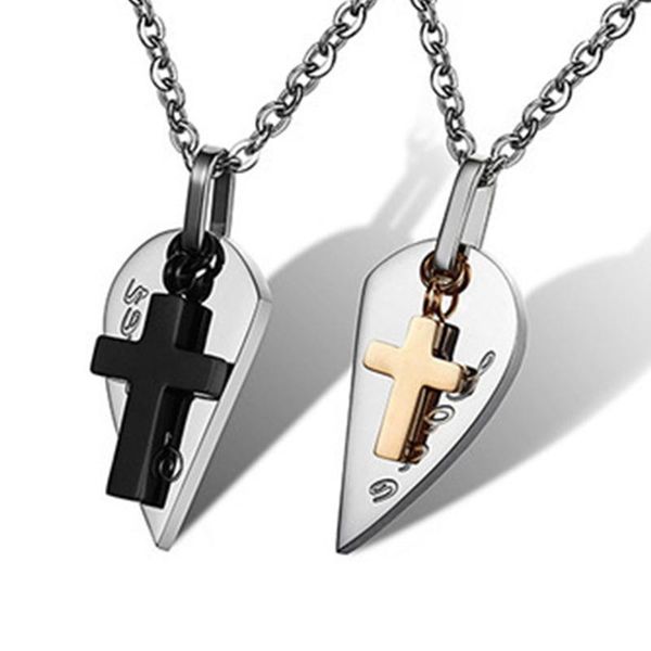 necklace womens stainless steel friend women necklaces paired couple heart cross pendant jewelry for neck male accessories, Silver
necklace womens stainless steel friend women necklaces paired couple heart cross pendant jewelry for neck male accessories, Silver