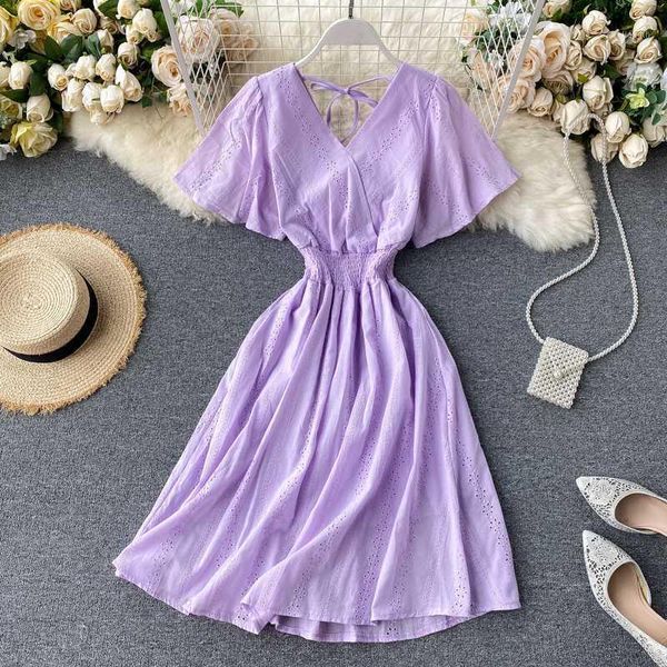 singrain women korean cotton dress summer v neck butterfly sleeve hollow out a line dress solid drawstring vacation ruched1, Black;gray 
singrain women korean cotton dress summer v neck butterfly sleeve hollow out a line dress solid drawstring vacation ruched1, Black;gray
