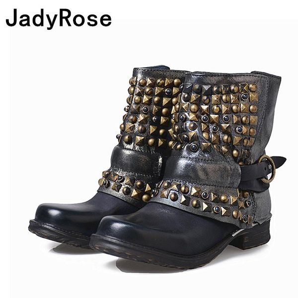 new fashion women winter boots genuine leather studded botas shoes woman round toe booties vintage fashion strapped botine mujer, Black
new fashion women winter boots genuine leather studded botas shoes woman round toe booties vintage fashion strapped botine mujer, Black