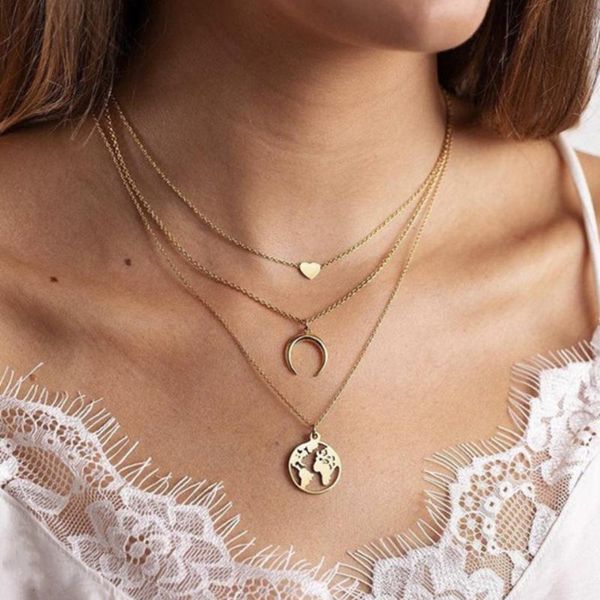 gold color choker necklace for women 3 layers heart map moon pendant chain necklaces & pendants velvet chokers fashion jewelry, Golden;silver
gold color choker necklace for women 3 layers heart map moon pendant chain necklaces & pendants velvet chokers fashion jewelry, Golden;silver