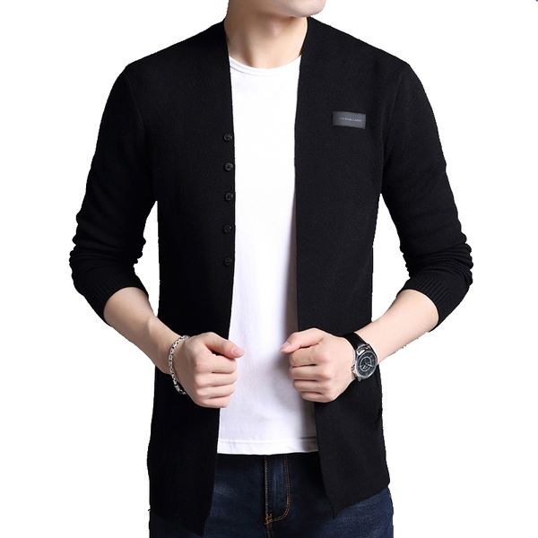 tfetters brand autumn knitted outerwear cardigan men's breasted self-cultivation black sweater 201118, White;black
tfetters brand autumn knitted outerwear cardigan men's breasted self-cultivation black sweater 201118, White;black