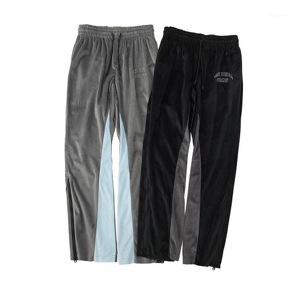 color block side zipper velvet casual pants men and women patchwork letter rhinestone trousers drawstring velour track pants1, Black
color block side zipper velvet casual pants men and women patchwork letter rhinestone trousers drawstring velour track pants1, Black
