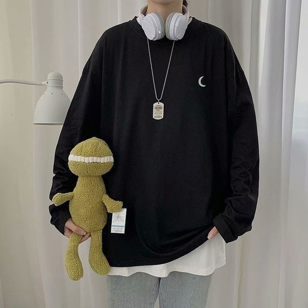long sleeve men's t-shirt 2020 new loose autumn lazy style korean fashion thin sweater, White;black
long sleeve men's t-shirt 2020 new loose autumn lazy style korean fashion thin sweater, White;black
