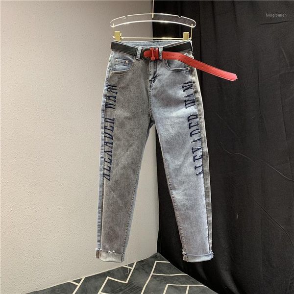big size mixed colors jeans women's new slim letter embroidery harem pants female grey blue denim trousers calca jeans feminina1
big size mixed colors jeans women's new slim letter embroidery harem pants female grey blue denim trousers calca jeans feminina1