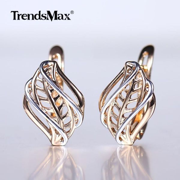 585 rose white gold earrings leaf shaped geometric fashion stud earrings for women girls trendy small jewelry gift ge282, Silver
585 rose white gold earrings leaf shaped geometric fashion stud earrings for women girls trendy small jewelry gift ge282, Silver