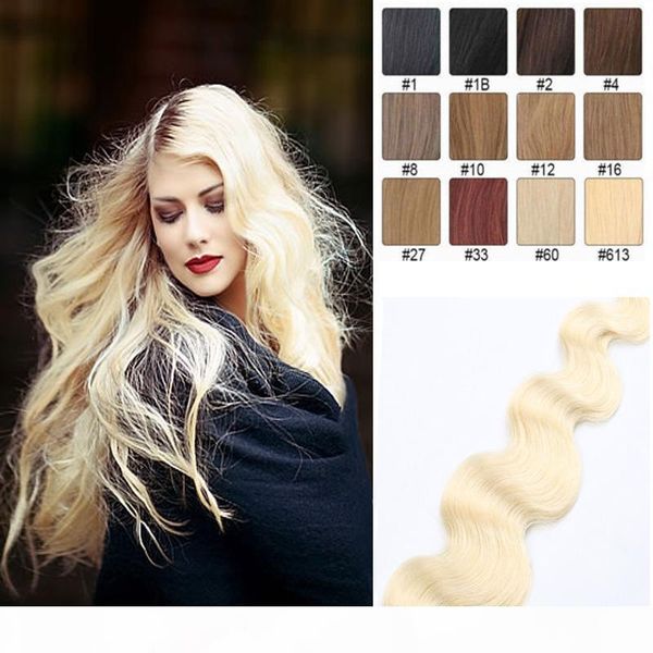 body wave tape in human hair extensions 16-24inch brazilian virgin human hair extension 20pcs pu skin weft 30-70g multi colors, Black
body wave tape in human hair extensions 16-24inch brazilian virgin human hair extension 20pcs pu skin weft 30-70g multi colors, Black